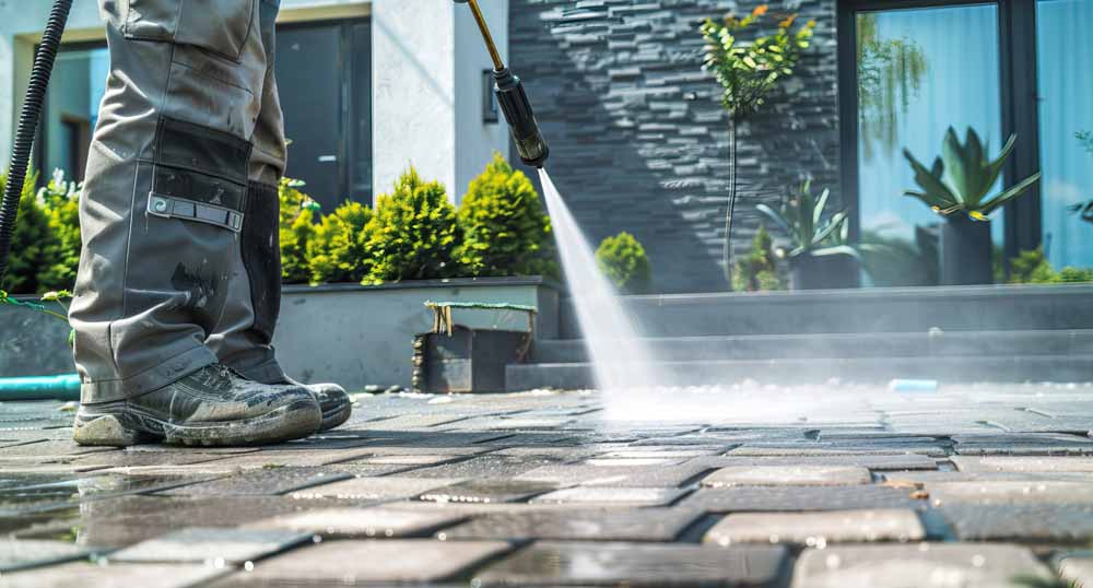 A close-up of a clean, algae-free exterior wall after a low-pressure house washing treatment.